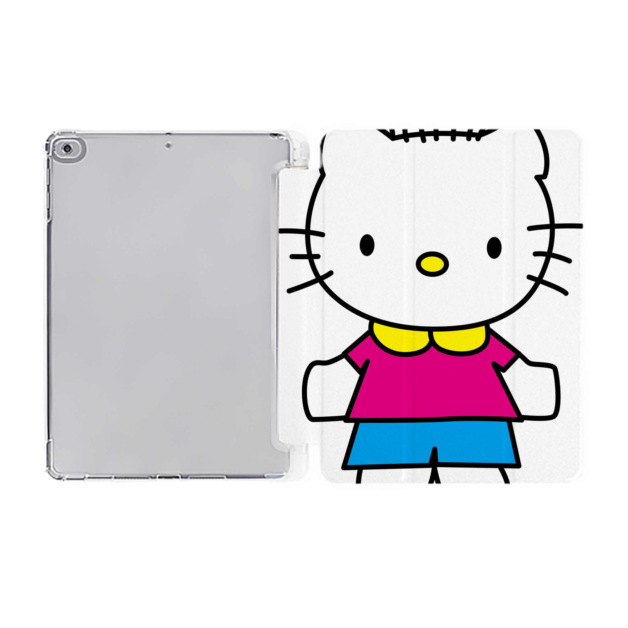 （画像用） Hello Kitty ハローキティ IPad ケース ペン収納付き 三つ折りスタンド PUレザー×シリコン 対応機種9.5/10.5/10.9インチ